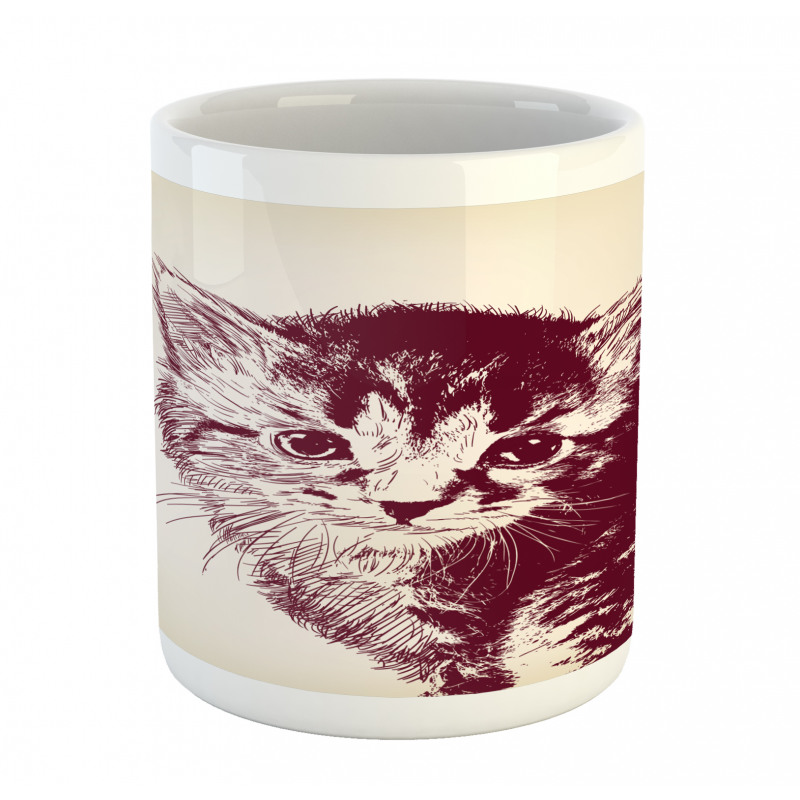 Grunge Retro Kitty Cat Mug