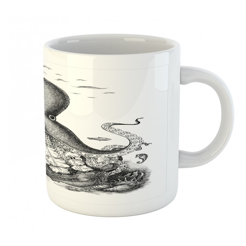 Sea Animal near a Shipwreck Mug