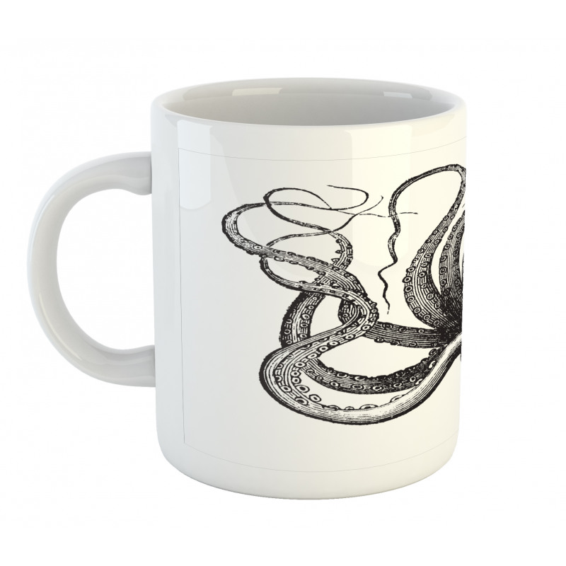 Engraved Sea Animal Image Mug