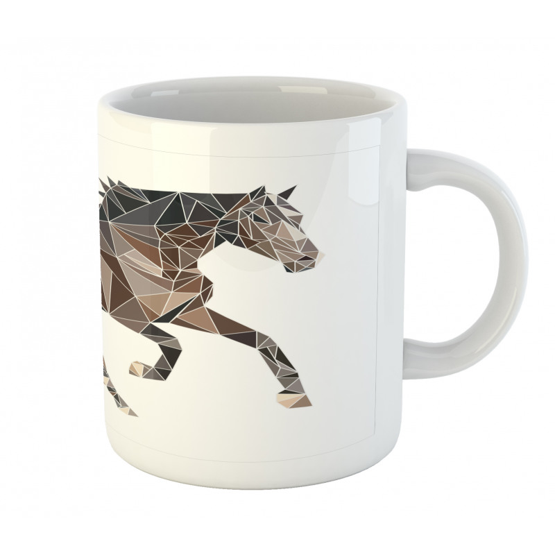 Brown Tones Triangle Horse Mug