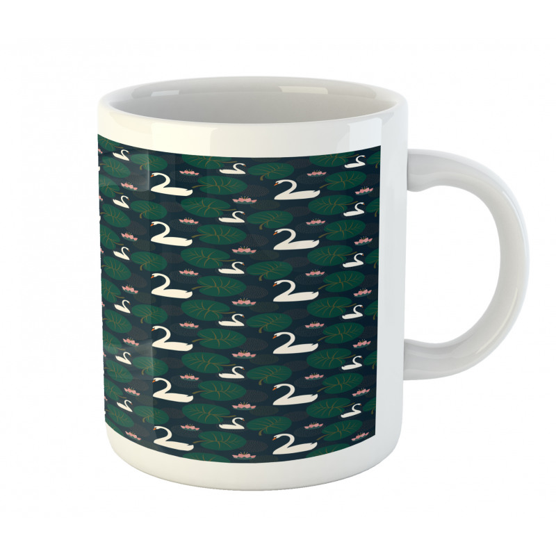 Bird Water Lily and Leaves Mug