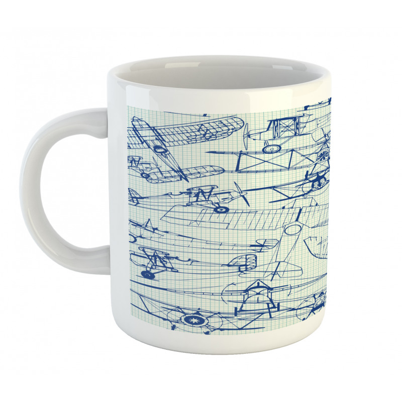 Old Airplane Drawing Mug