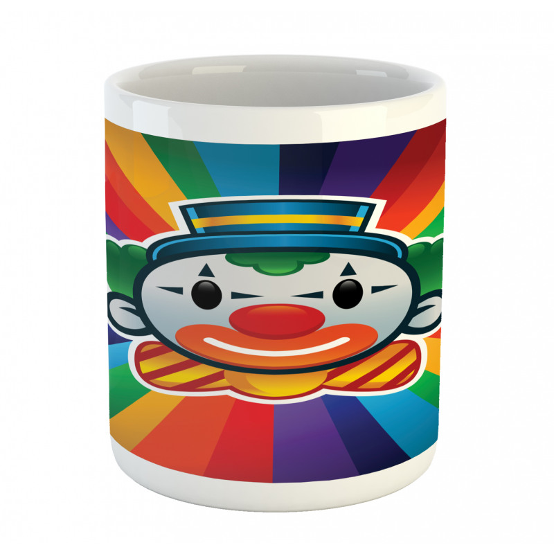 Clown Face Colorful Stripes Mug