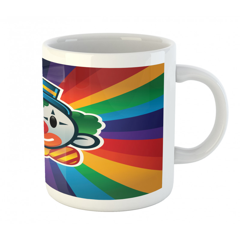 Clown Face Colorful Stripes Mug