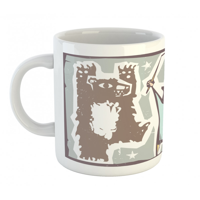 Woodcut Style Bears Man Mug