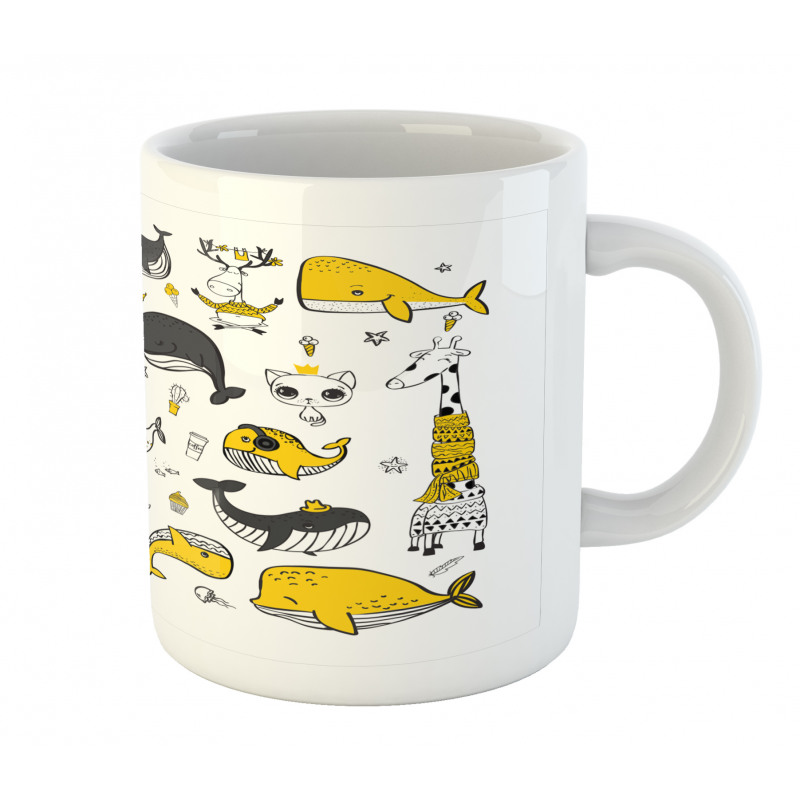 Hipster Style Animal Motifs Mug