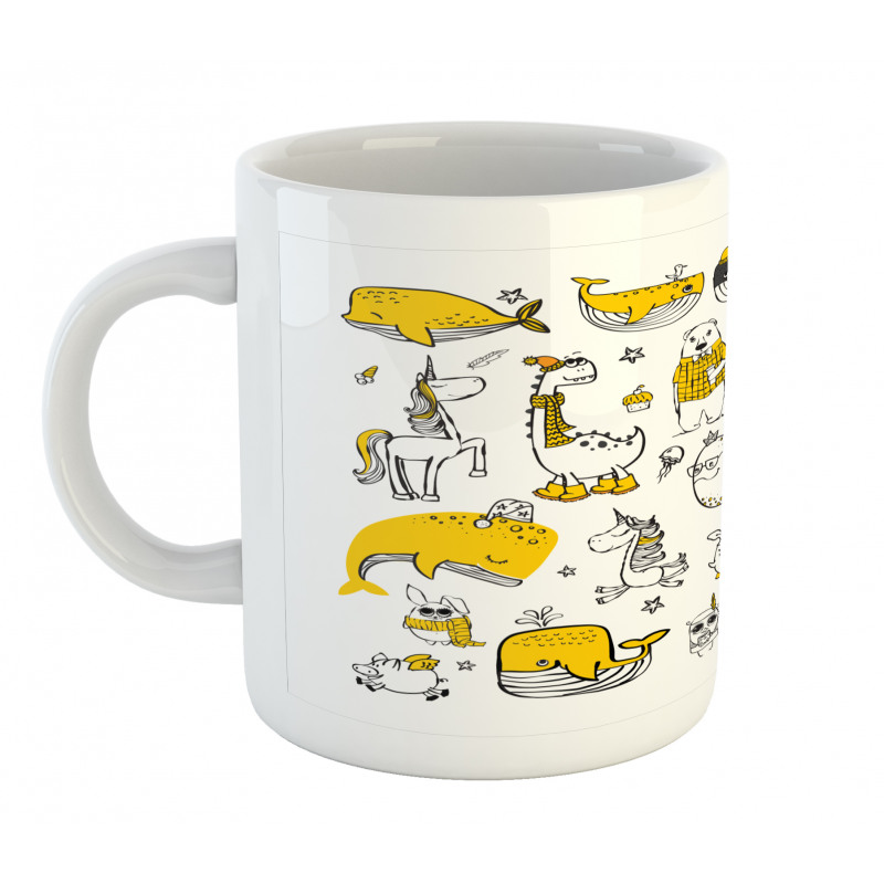 Hipster Style Animal Motifs Mug