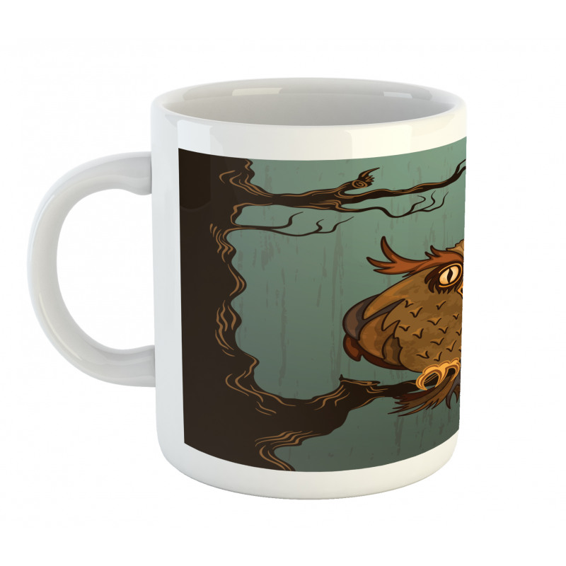 Tired Owl on Oak Tree Mug