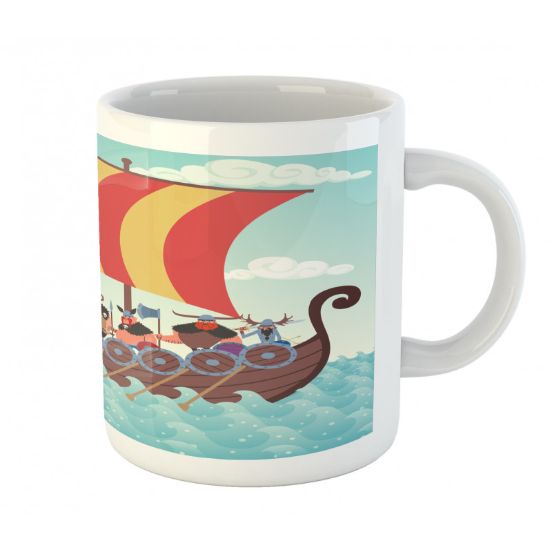 Dragon Ship and Characters Mug