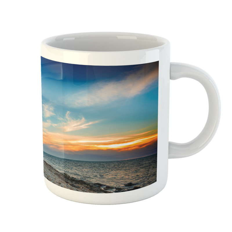 Lighthouse at Sunset Sea Mug