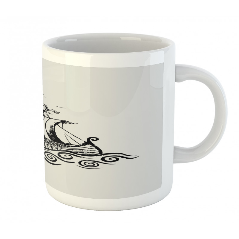 Ship with Whirlpool Waves Mug