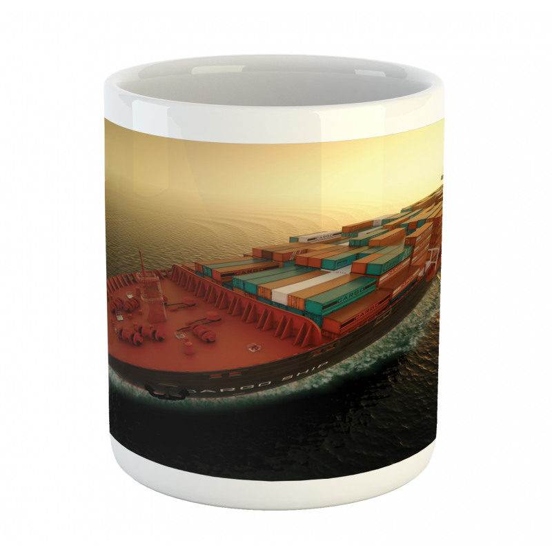 Container Ship at Sunrise Mug