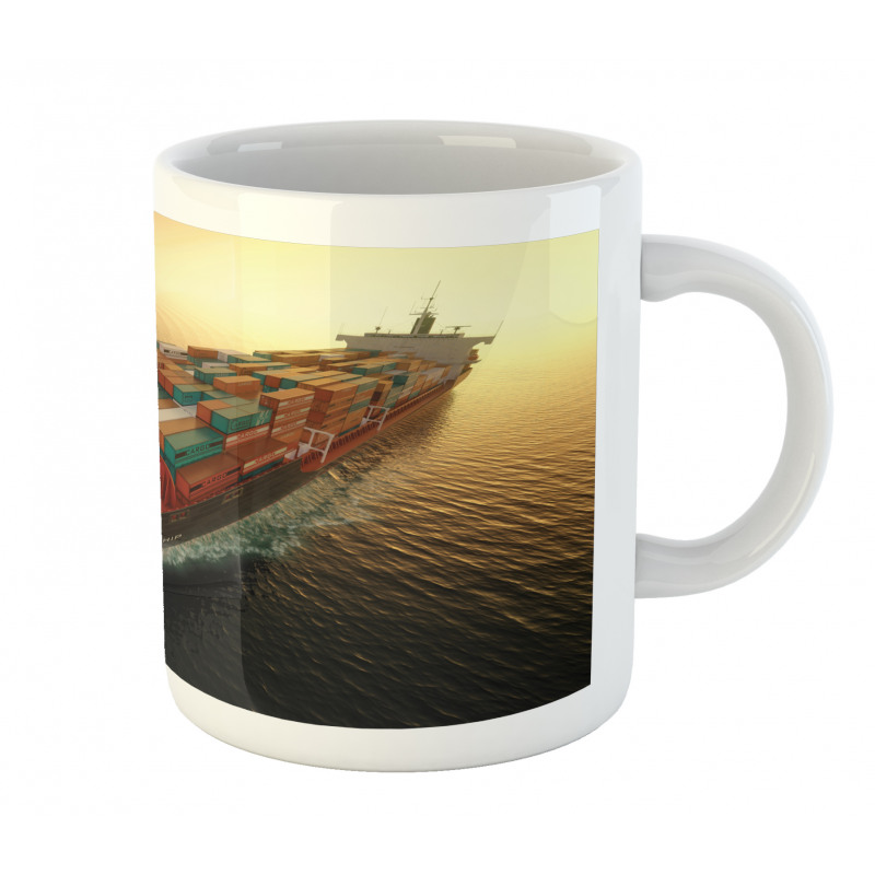 Container Ship at Sunrise Mug