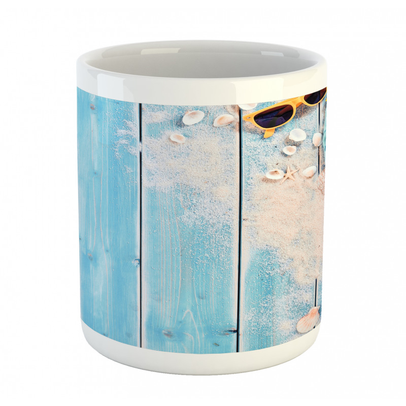 Beach Theme Elements Photo Mug