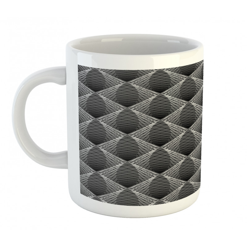 Rhombus Grid Like Streaks Mug