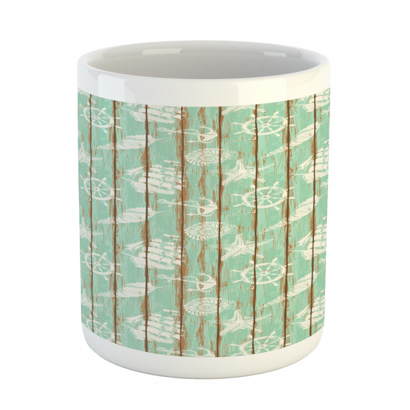 Mint Seashell Sailing Mug