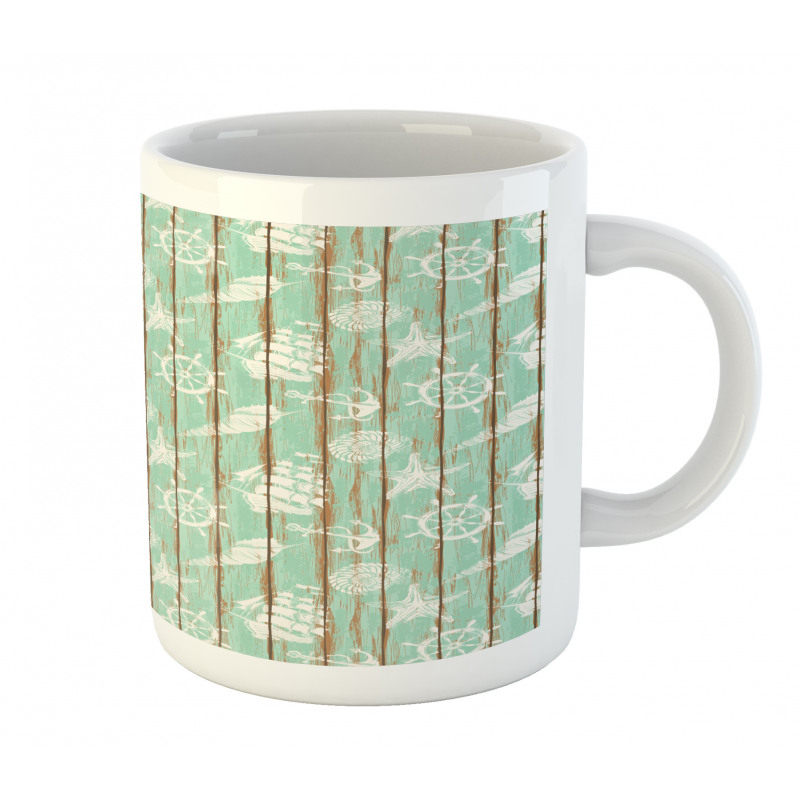 Mint Seashell Sailing Mug