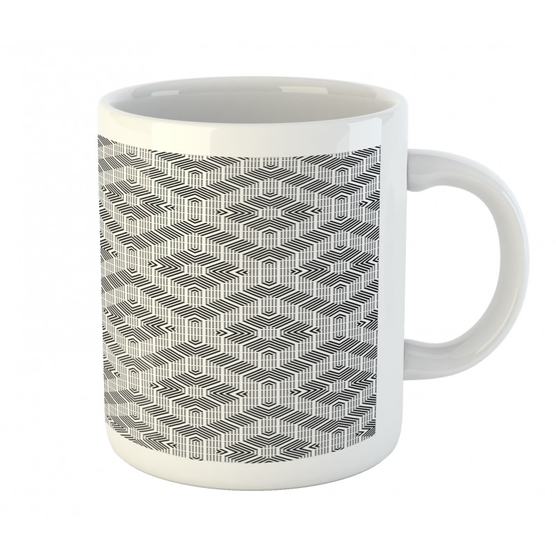 Zigzag and Squares Art Mug