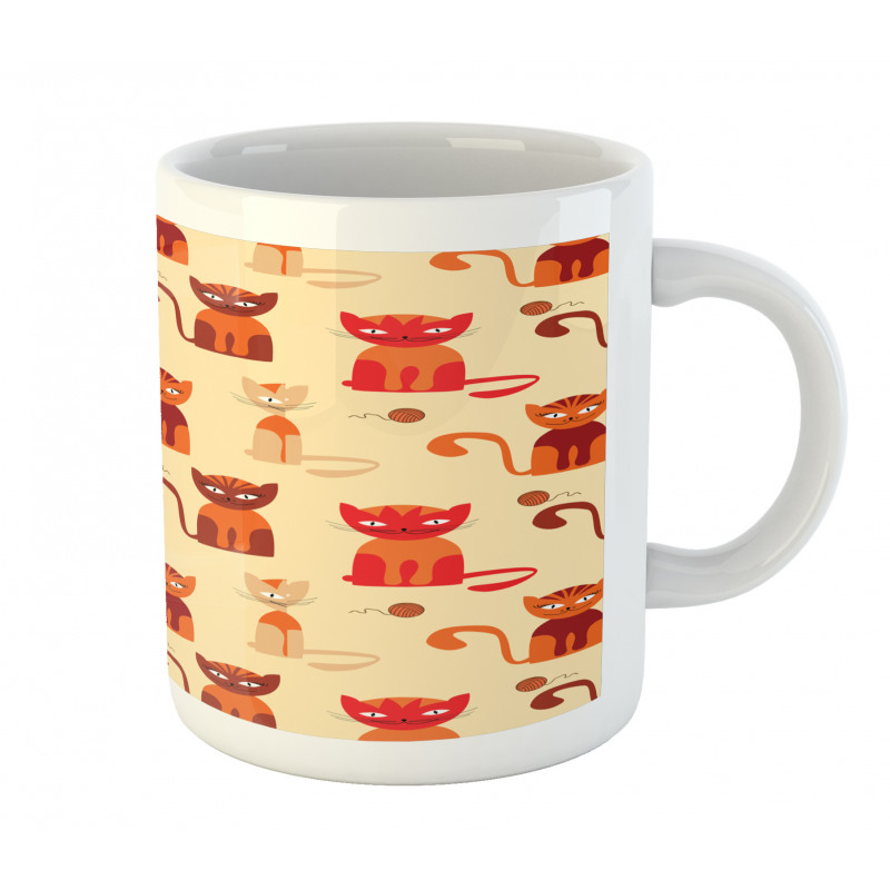 Cats in Paprika Orange Tone Mug