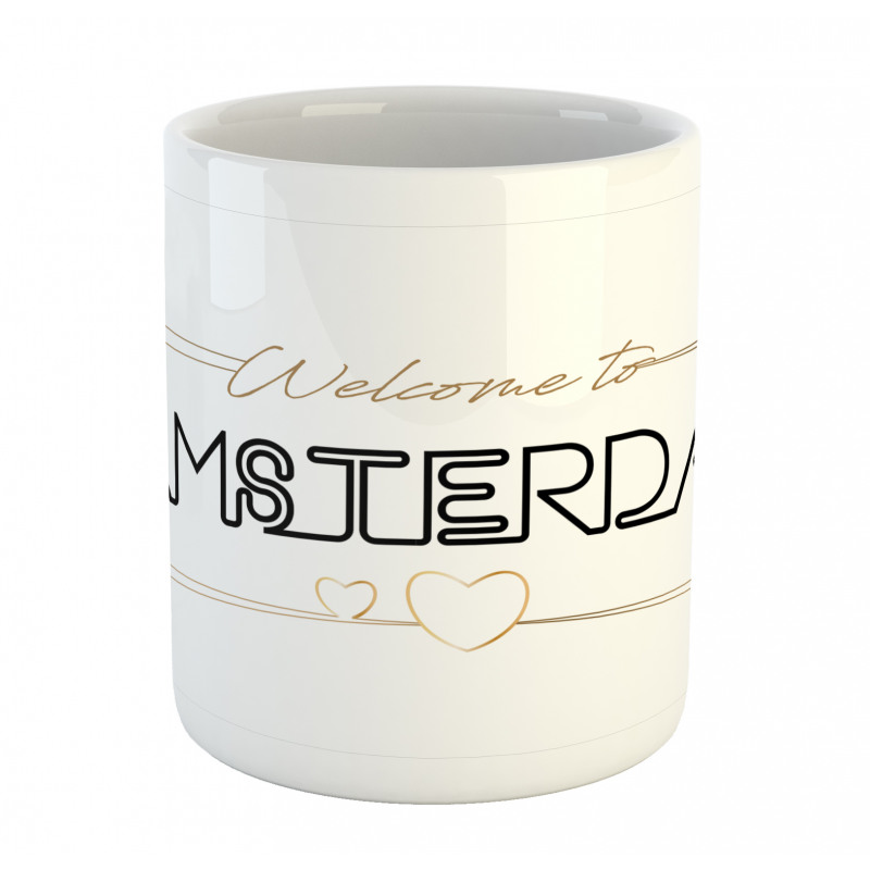 Cursive Text with Hearts Mug