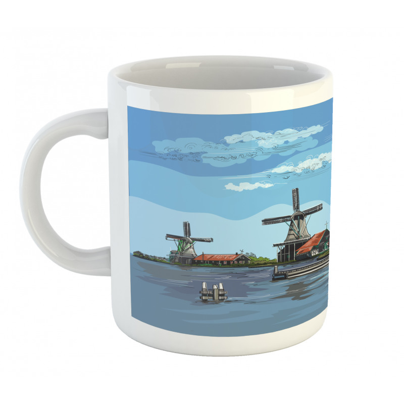 Cartoon Style Windmill Mug