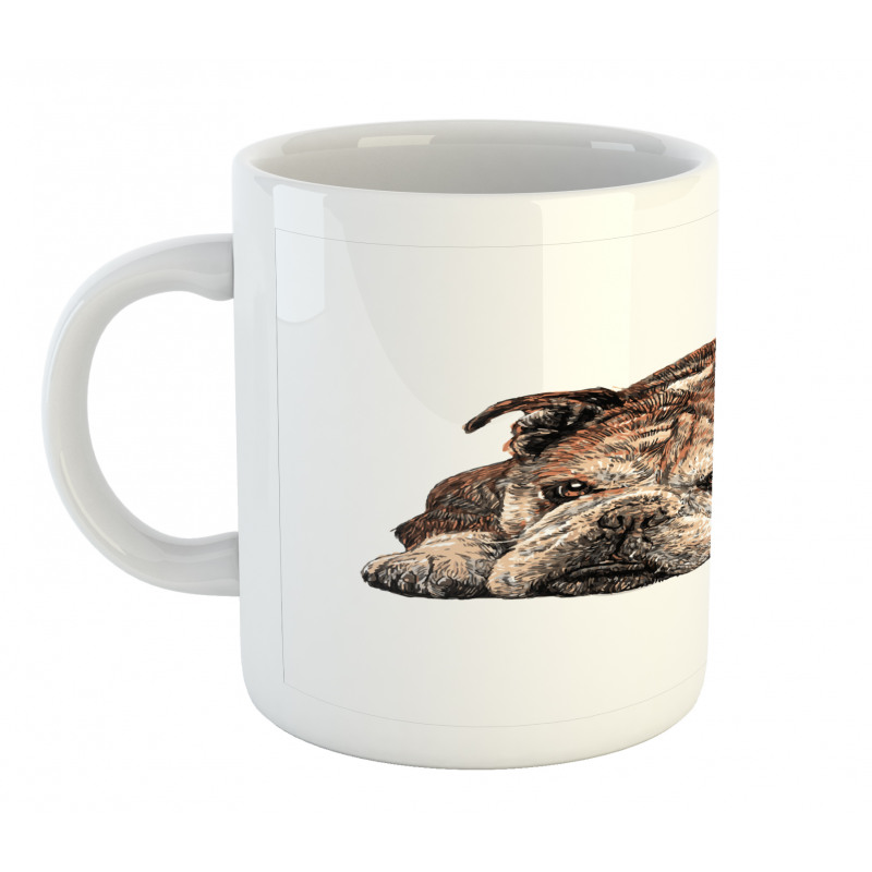 Single Hand Drawn Bulldog Mug