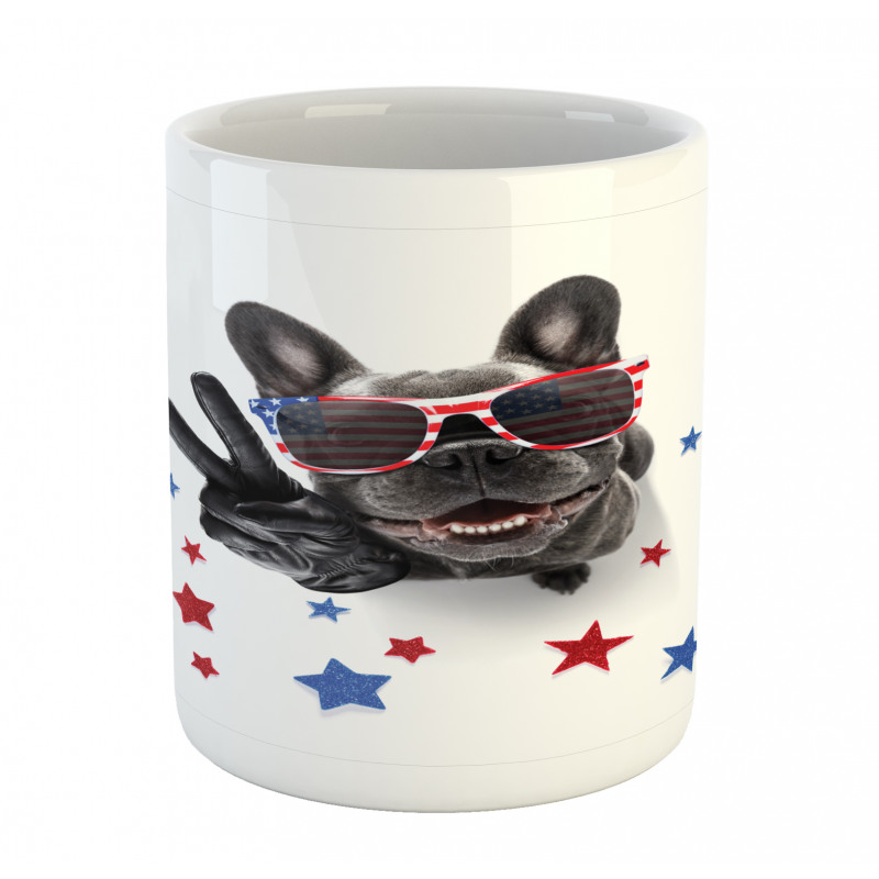 Top View Funny Dog Posing Mug