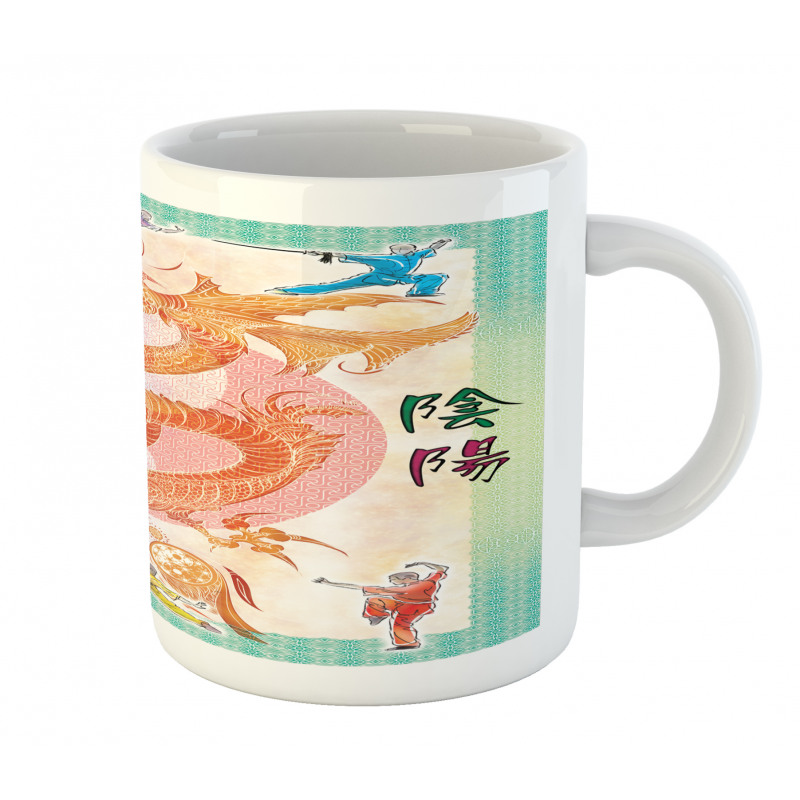 Colorful Dragon and Samurais Mug