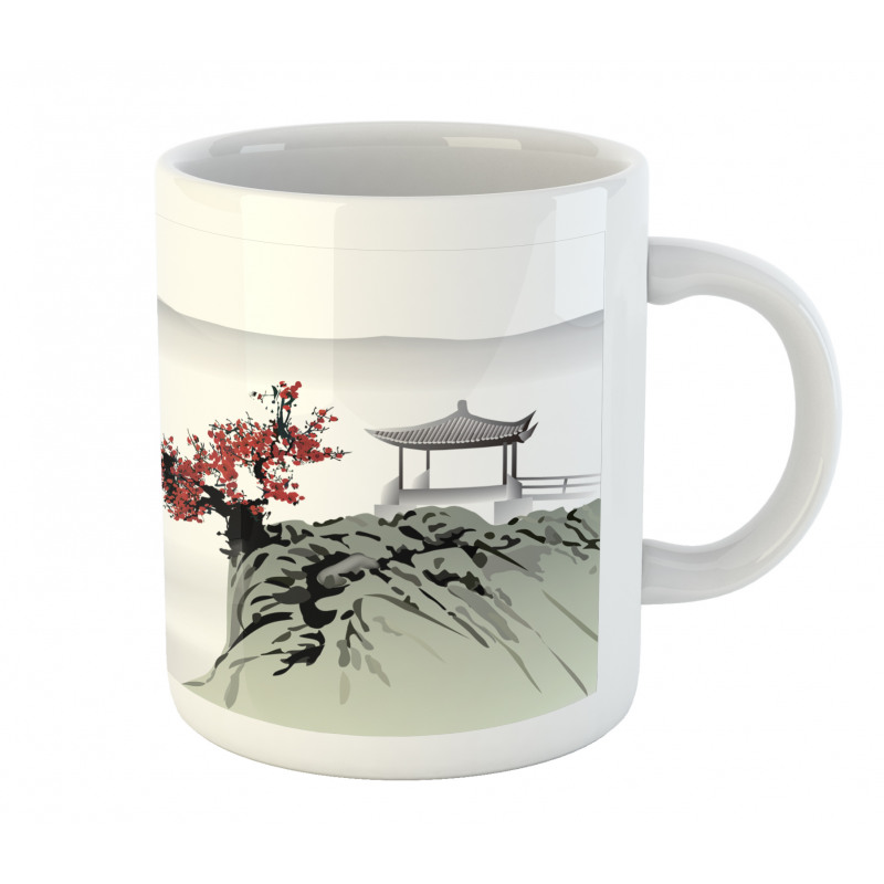 Cherry Blossoms and Boat Mug