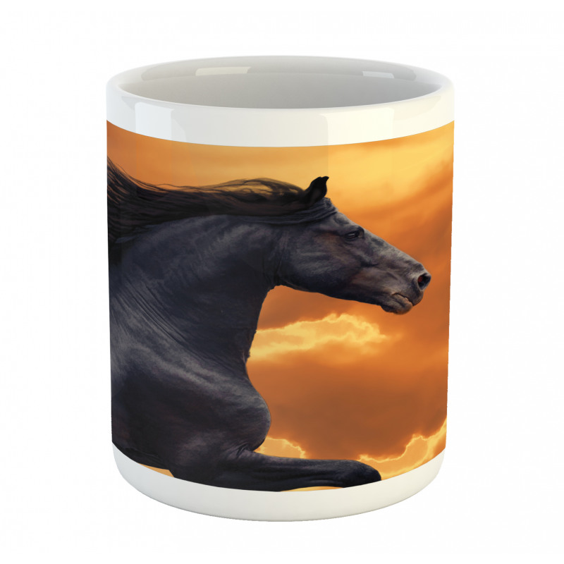 Galloping Friesian Horse Mug