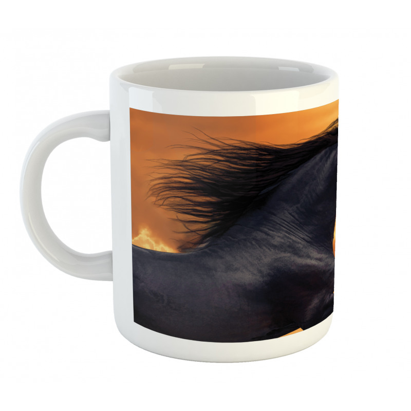 Galloping Friesian Horse Mug