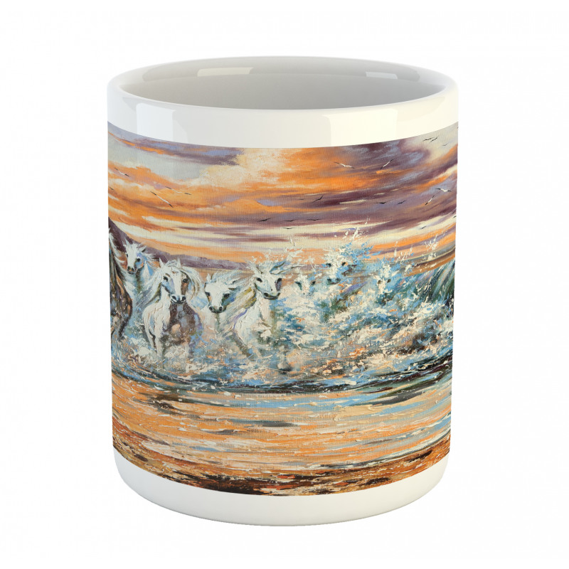 Retro Surreal Horses Mug