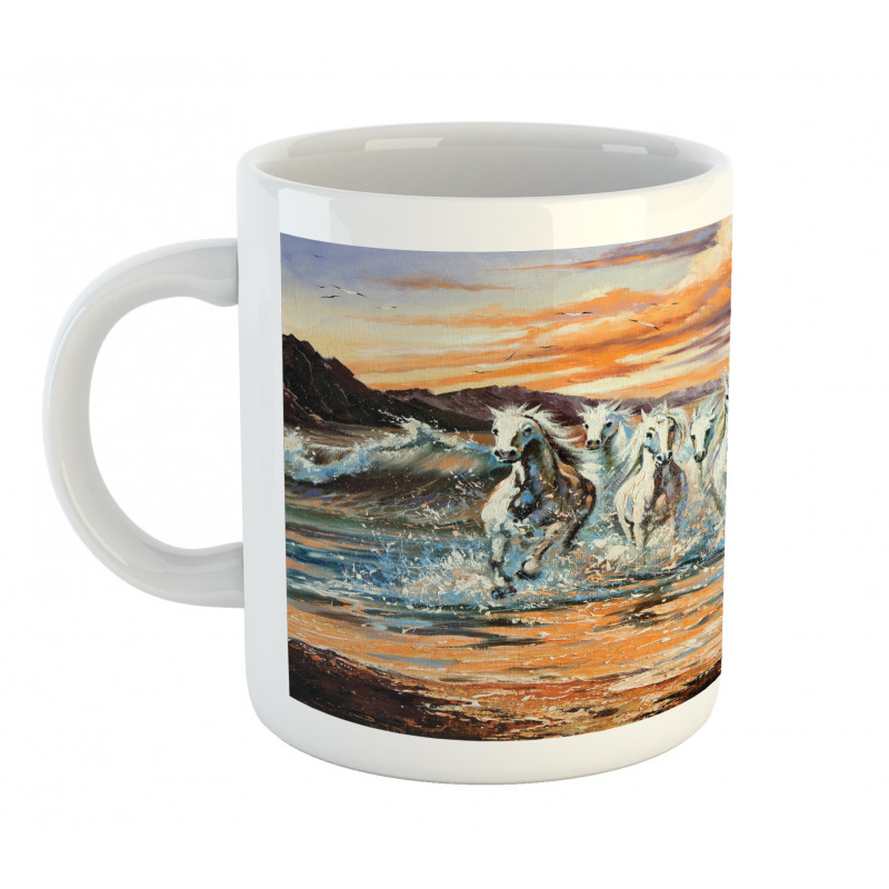 Retro Surreal Horses Mug