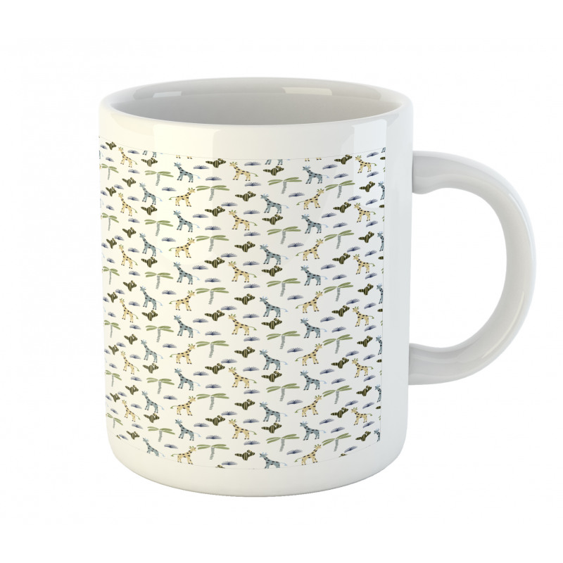 Jungle Giraffes Plants Mug