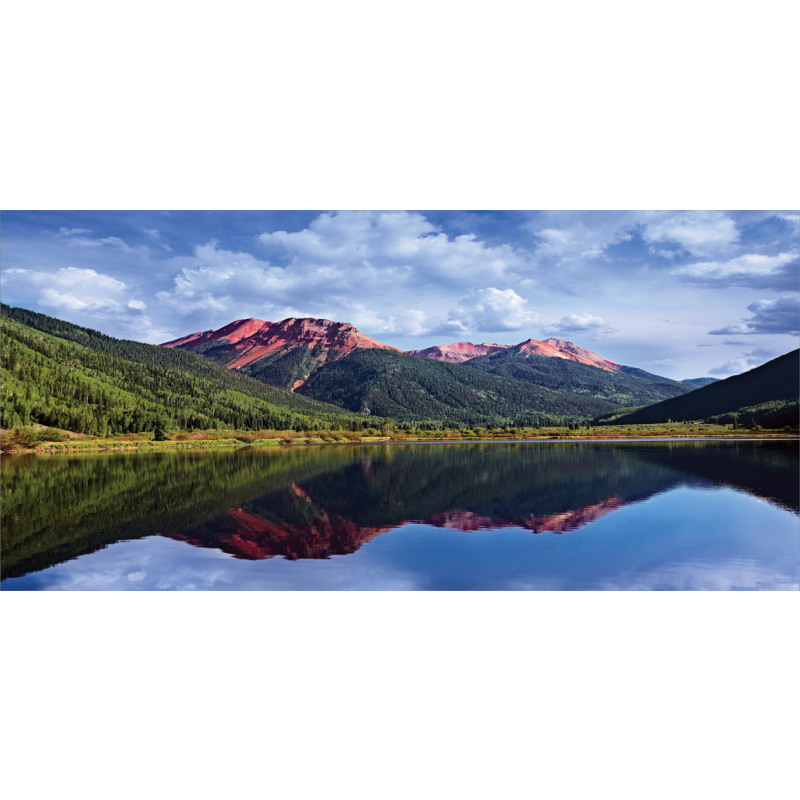 Red Iron Peaks on Lake Mug