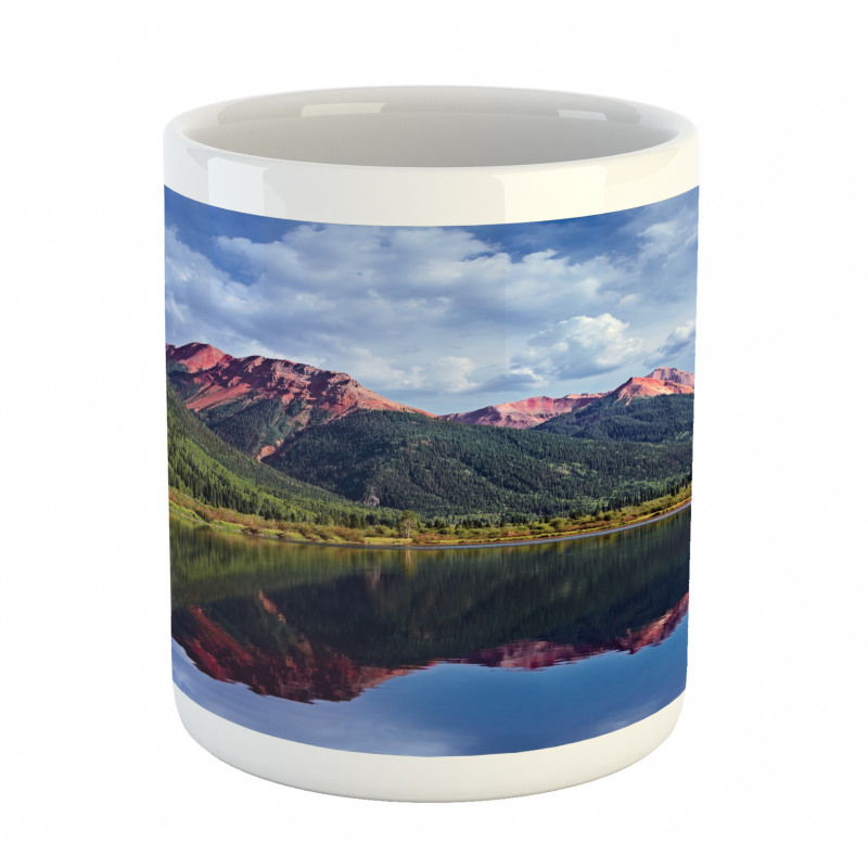 Red Iron Peaks on Lake Mug