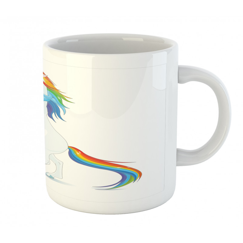 Reared up Horse Rainbow Mane Mug