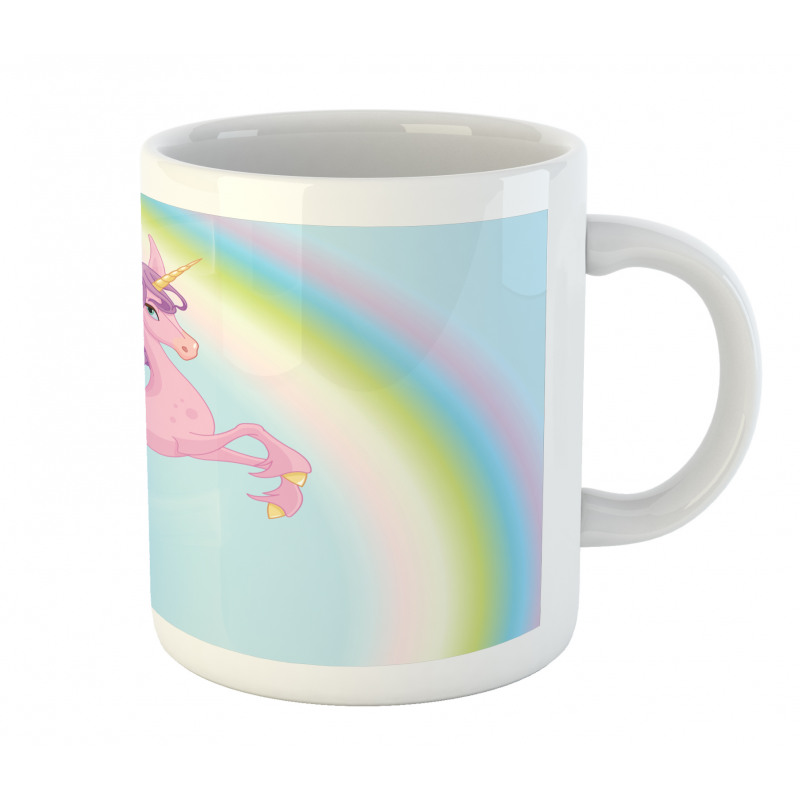 Unicorn and Pastel Rainbow Mug