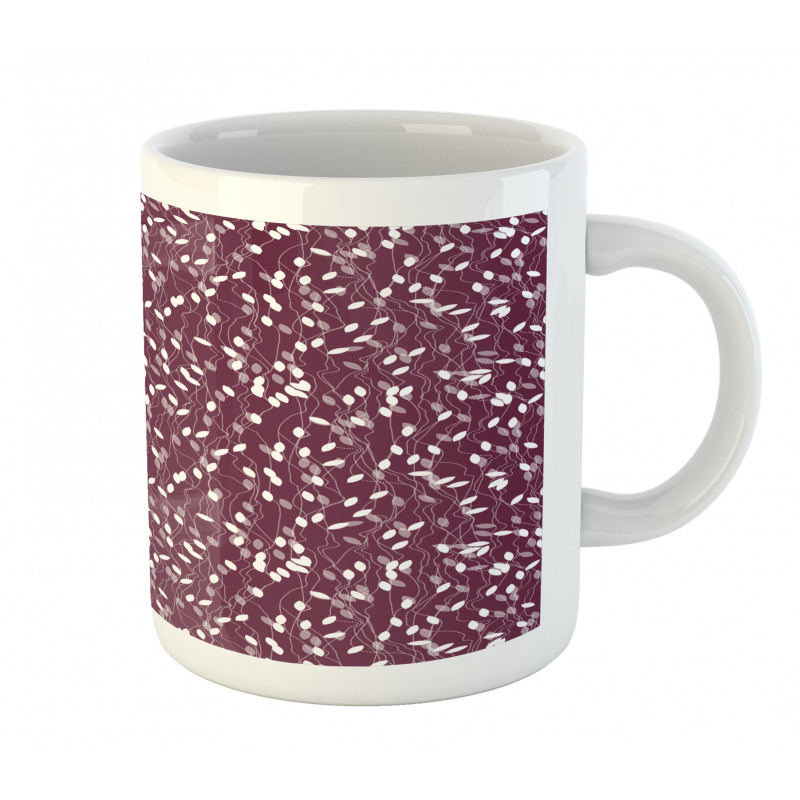 Dotted Lines Abstract Leaves Mug