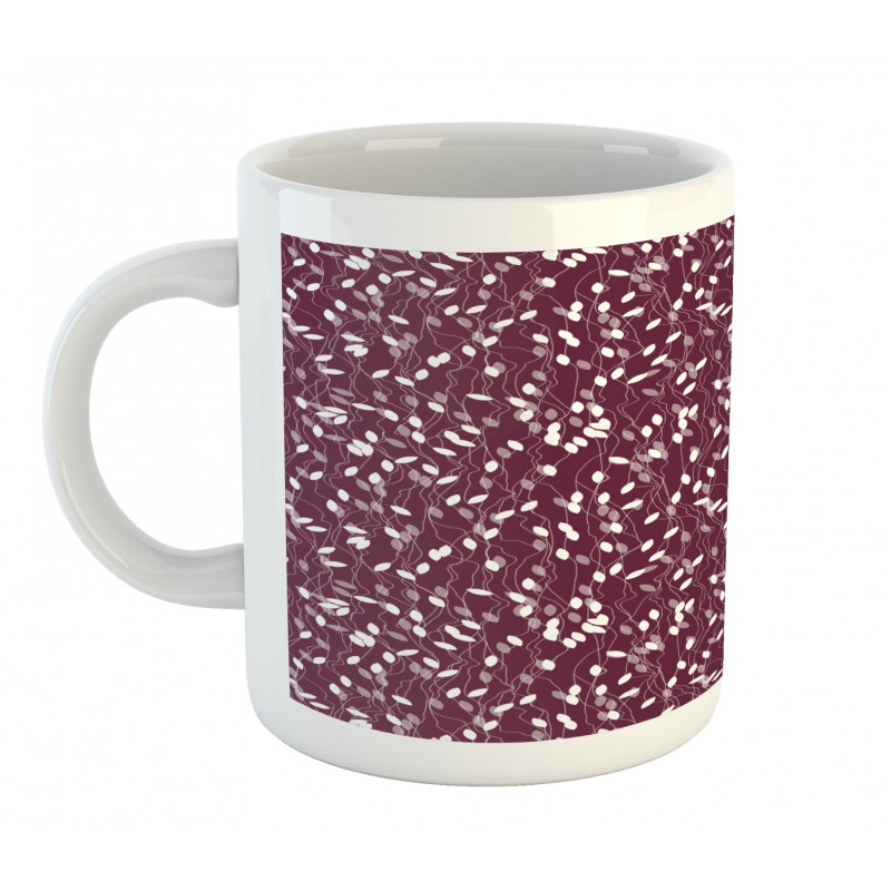 Dotted Lines Abstract Leaves Mug