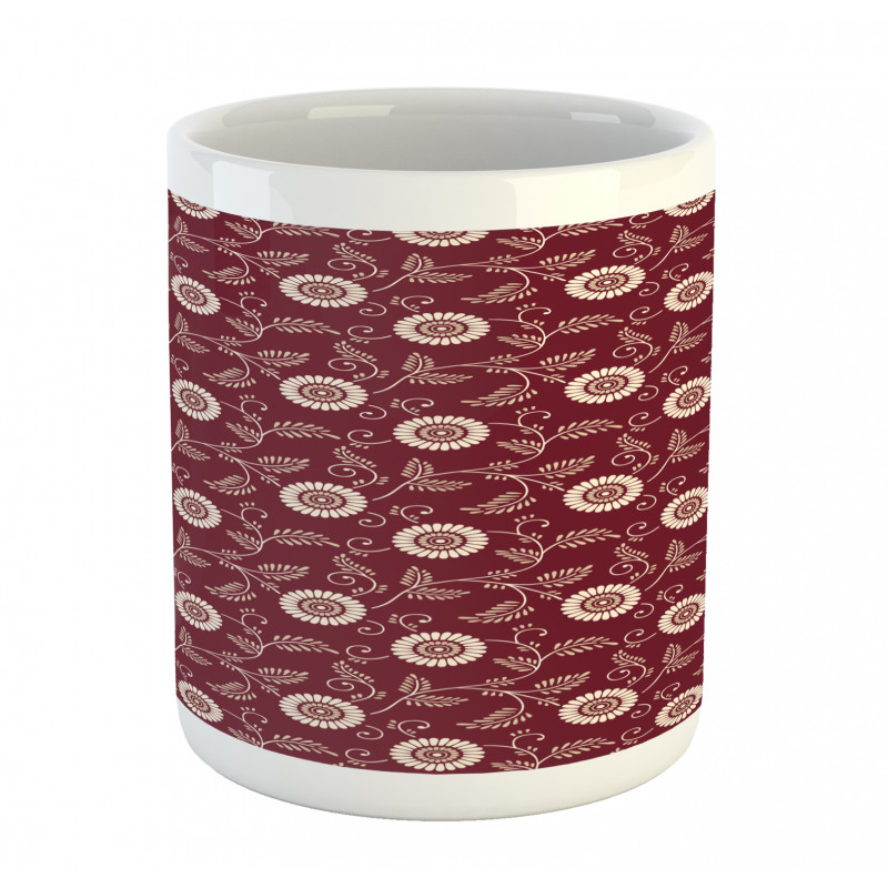 Bicolor Floral Graphic Art Mug