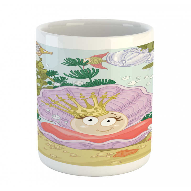 Cartoon Pearl on Shell Mug