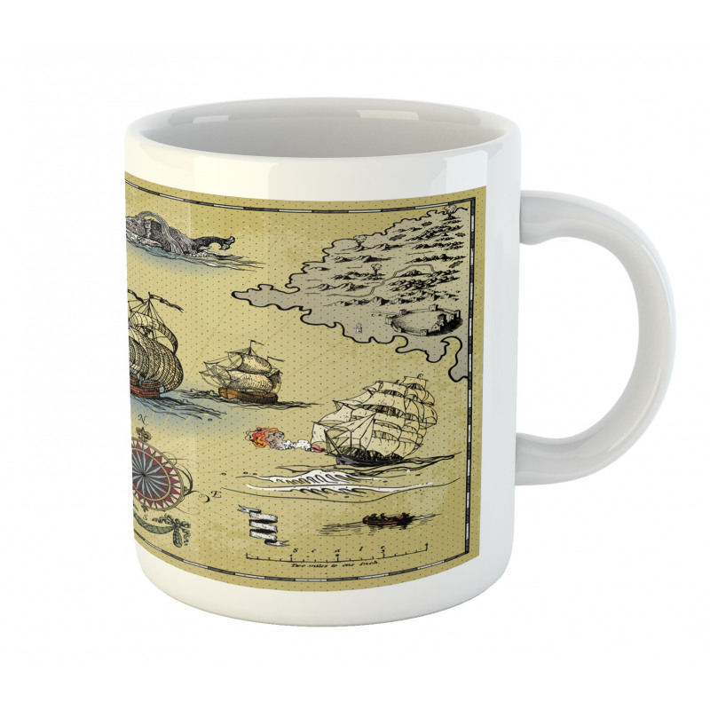 Antique Map Pirate Mug
