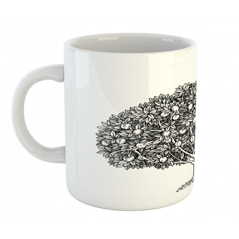 Engraved Style Apple Tree Mug