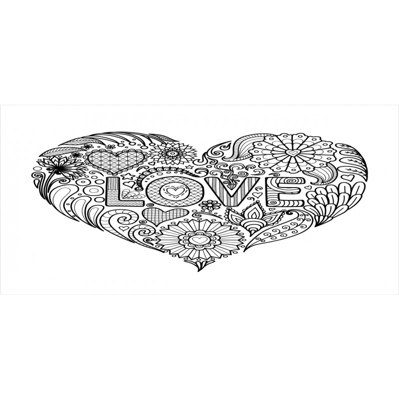 Love Uncolored Doodle Heart Mug