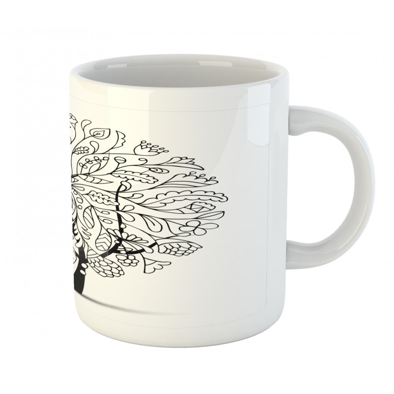 Abstract Leafy Floral Tree Mug