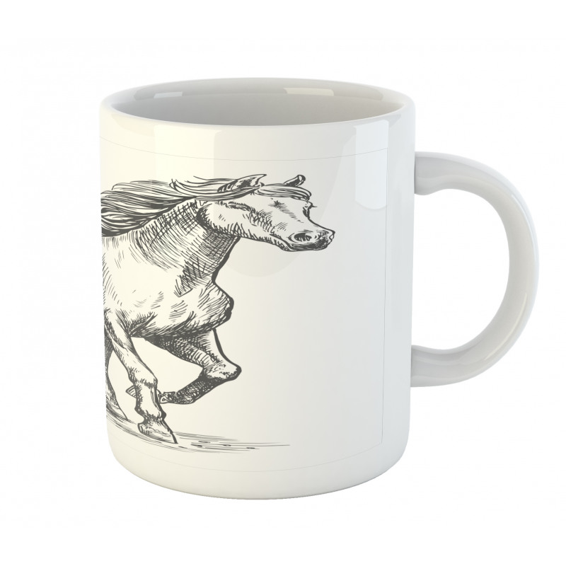 Sketchy Graphic of a Horse Mug