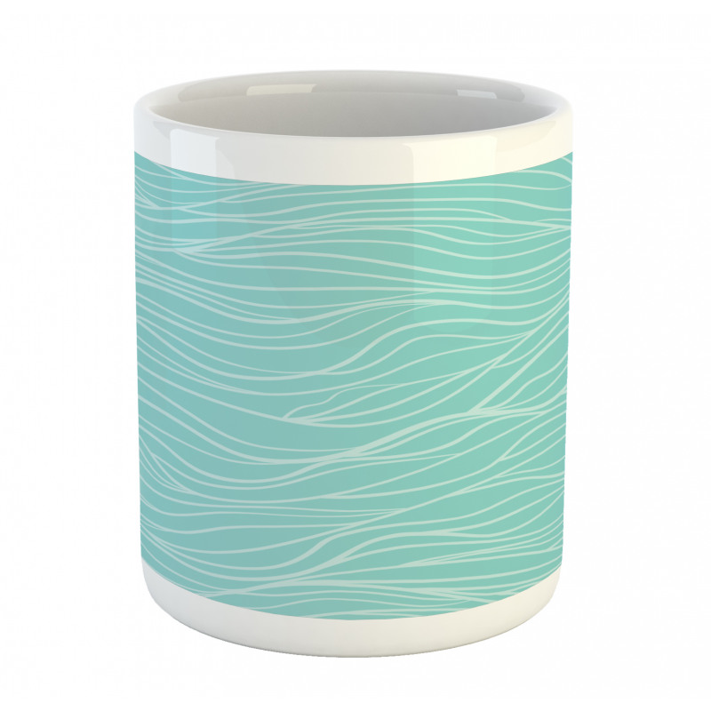 Simple Aquatic Doodle Waves Mug