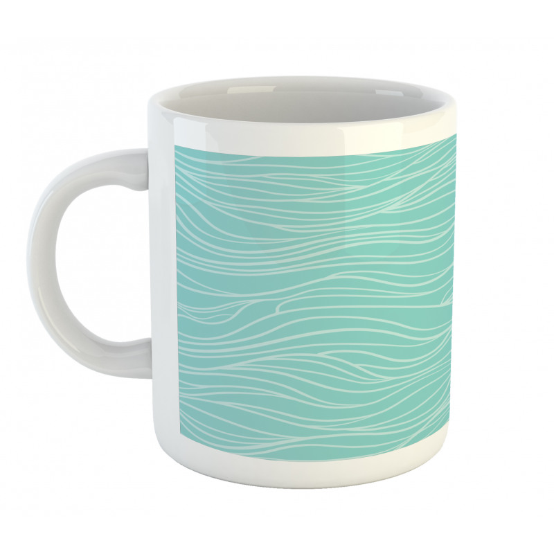 Simple Aquatic Doodle Waves Mug