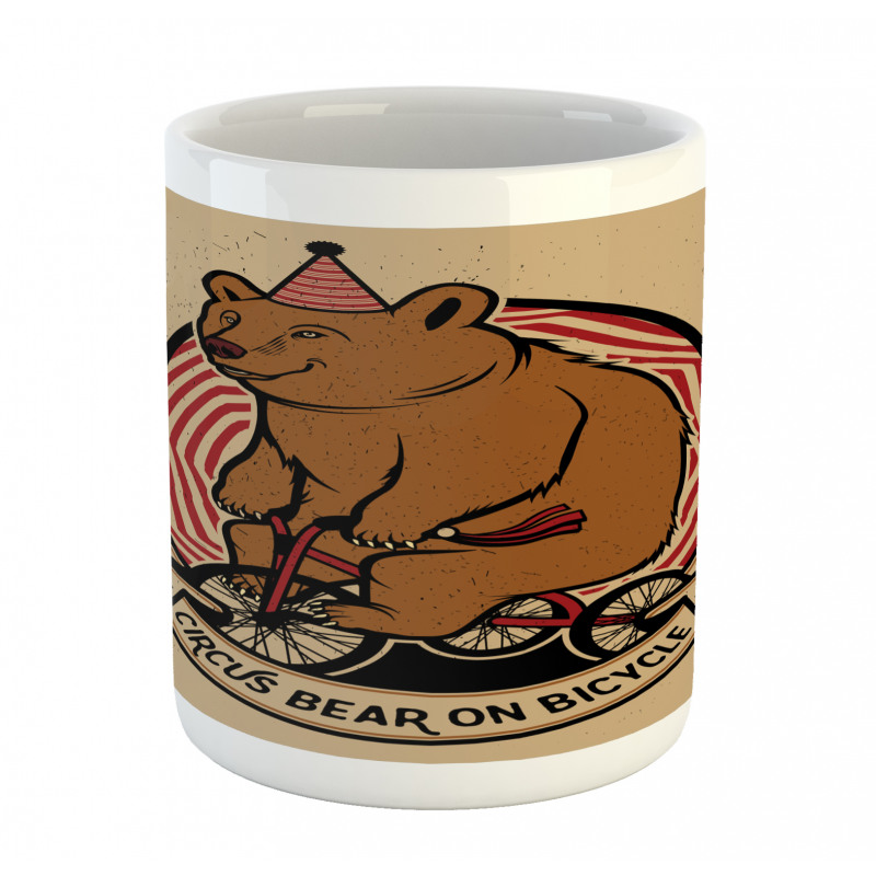 Circus Bear on Bicycle Art Mug